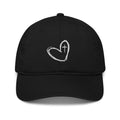 Fear Not women's organic cotton embroidered hat in black - front view