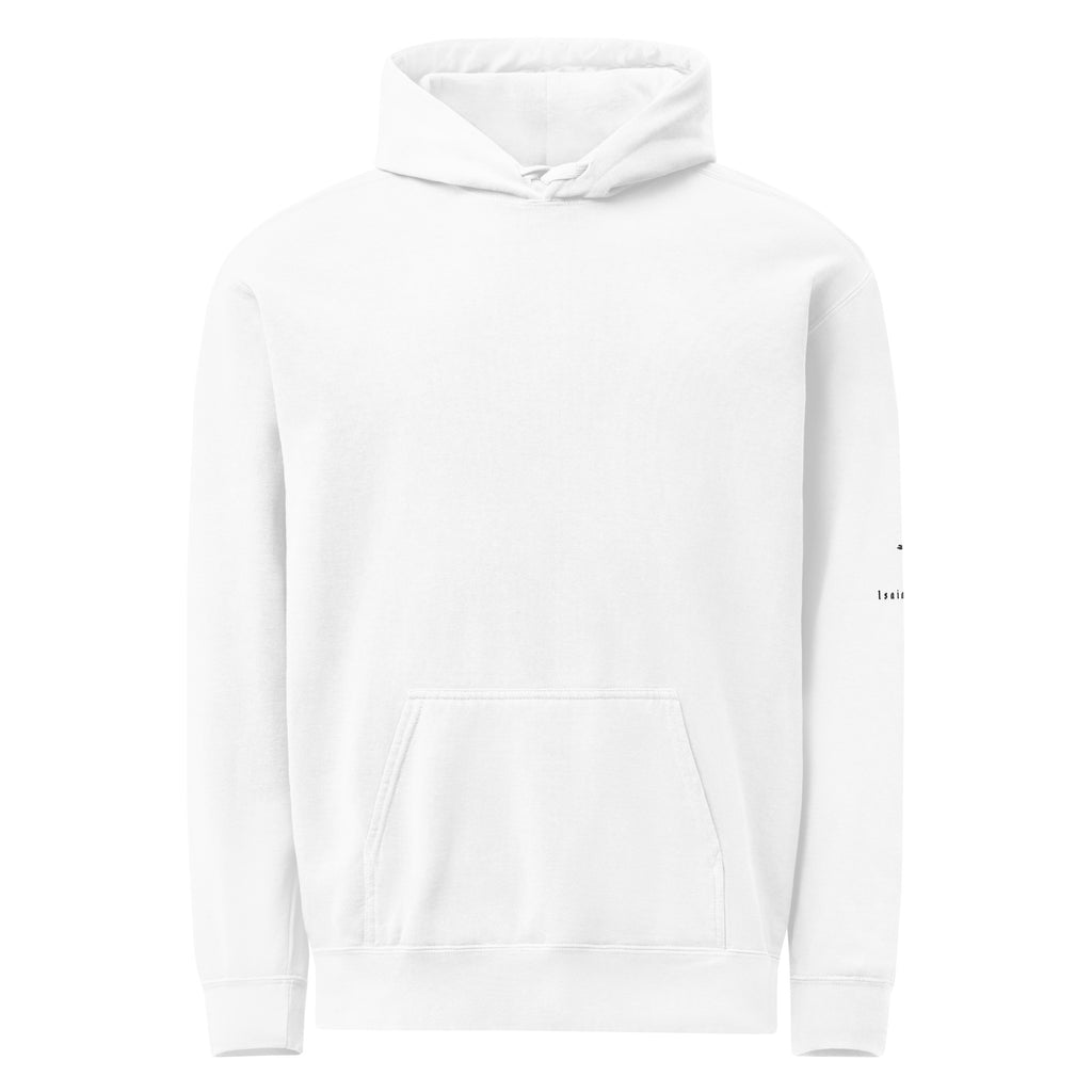 Men's Faith Over Fear signature Christian hoodie in White- frontview