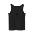 Unisex FAITH OVER FEAR garment-dyed tank in back- front view