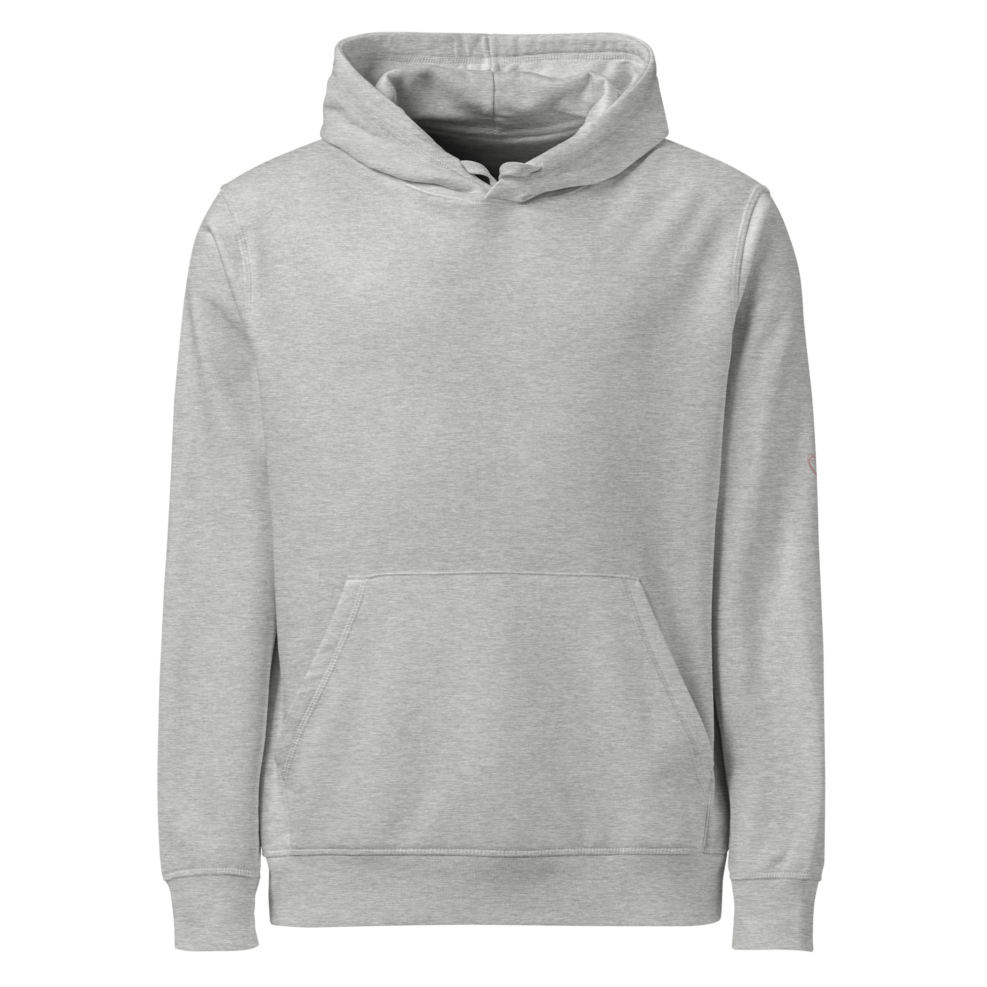 Product mockupWomen's Blessed Is She organic Christian hoodie in heather grey front view