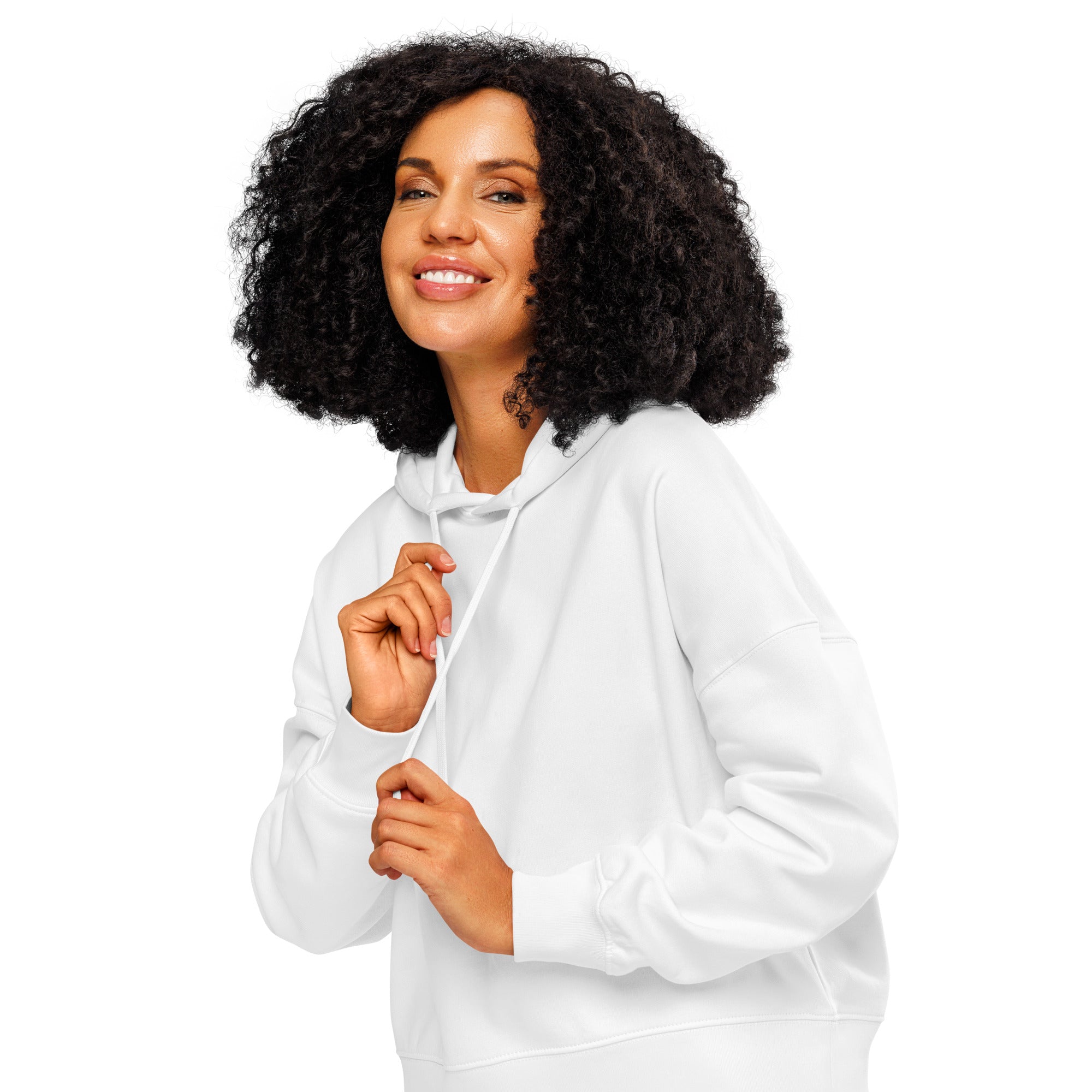 Women's Faith Over Fear signature Christian hoodie in White- front view